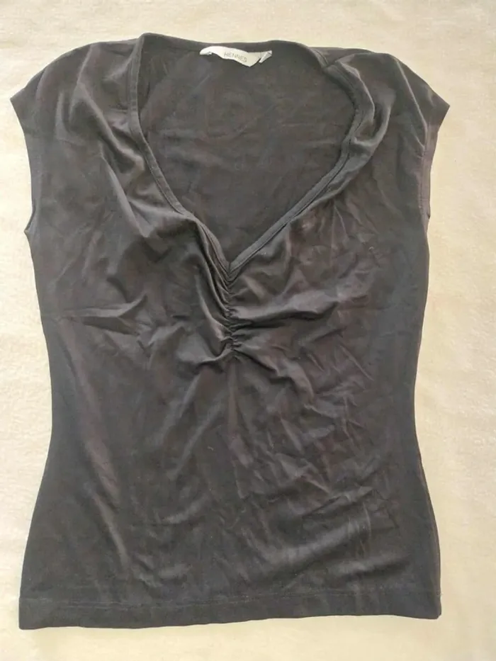 Haut noir tissu maillot bain TS - photo numéro 2