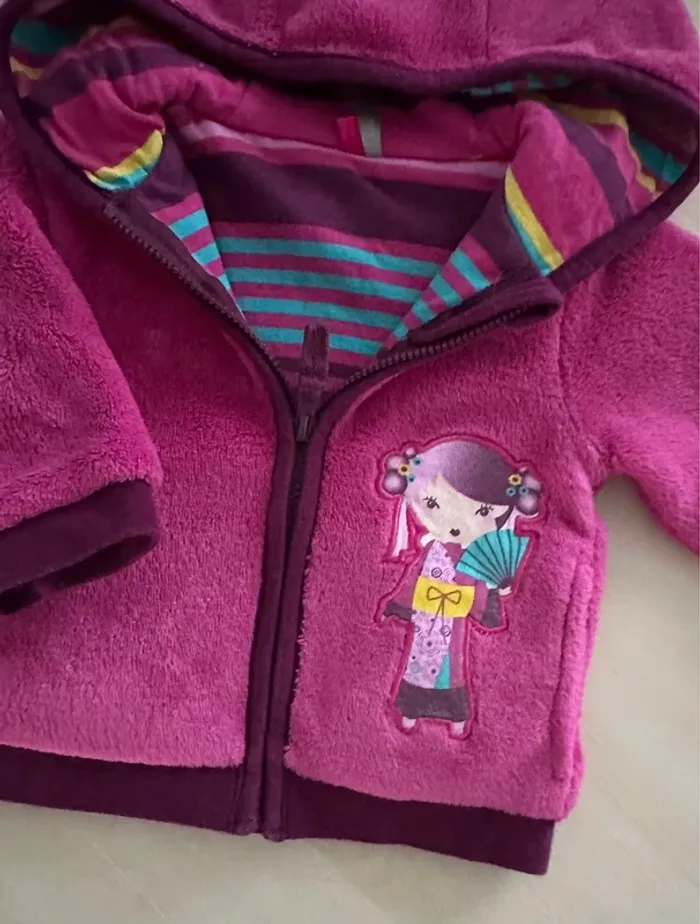 Veste à capuche polaire fille 6 mois - photo numéro 4