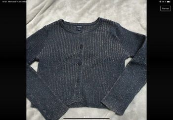 gilet  bleu marine brillant kiabi 8 ans tbe