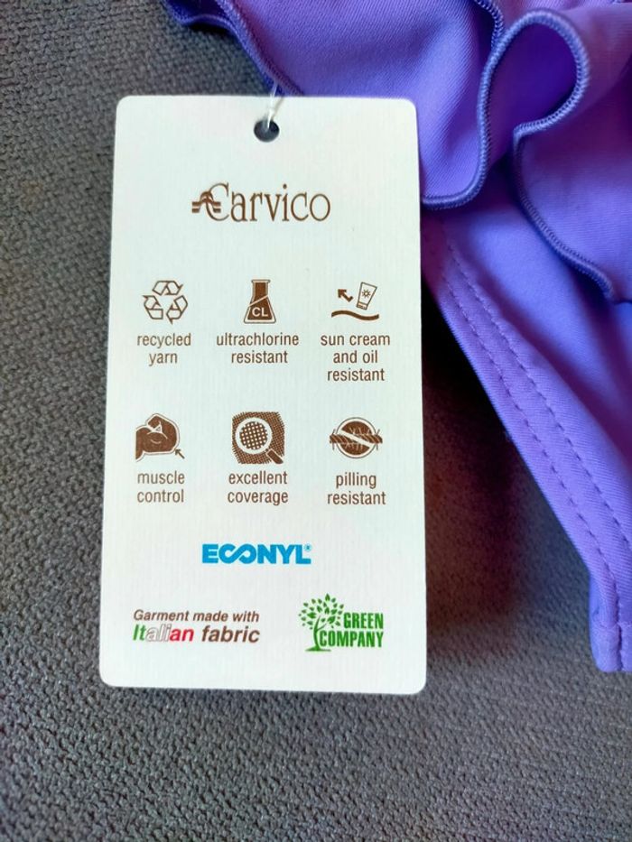 Bas de maillot fille 12 mois – Violet à volants – Carvico – Neuf - photo numéro 3
