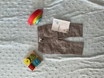 pantalon léger gris poches cotés taille élastique 12 mois lulu castagnette