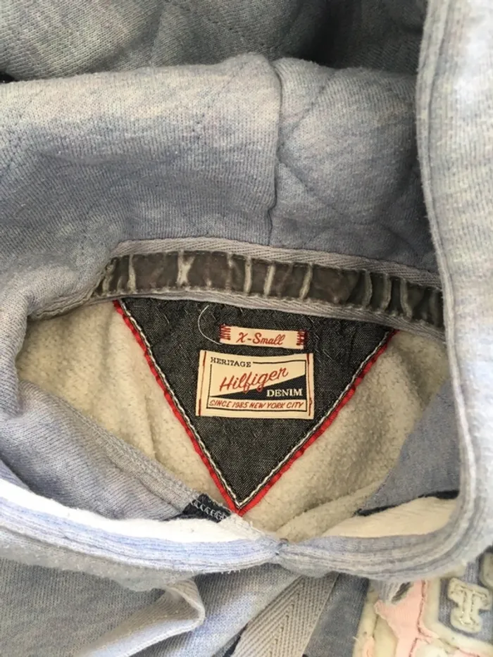Sweat capuche bleu tommy hilfiger xs - photo numéro 5