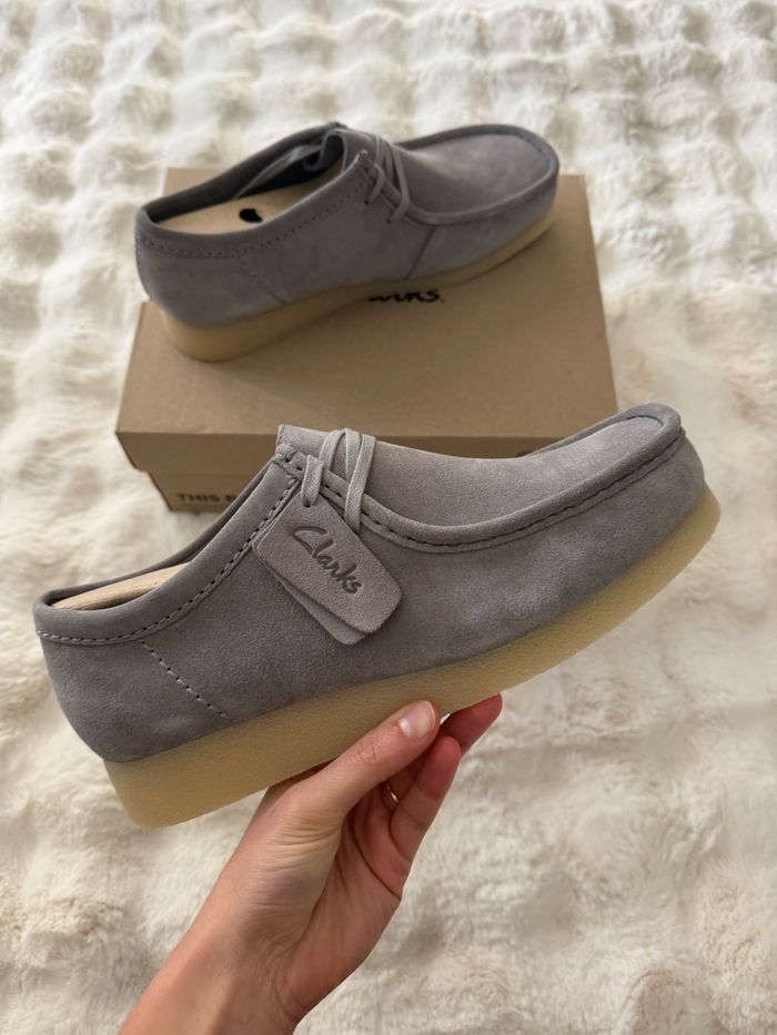 Clarks Derbys en nubuck Wallabee Evo - Gris clair