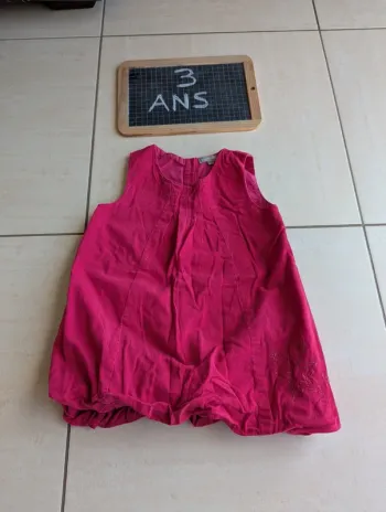 Robe velours rose 36 mois grain de blé