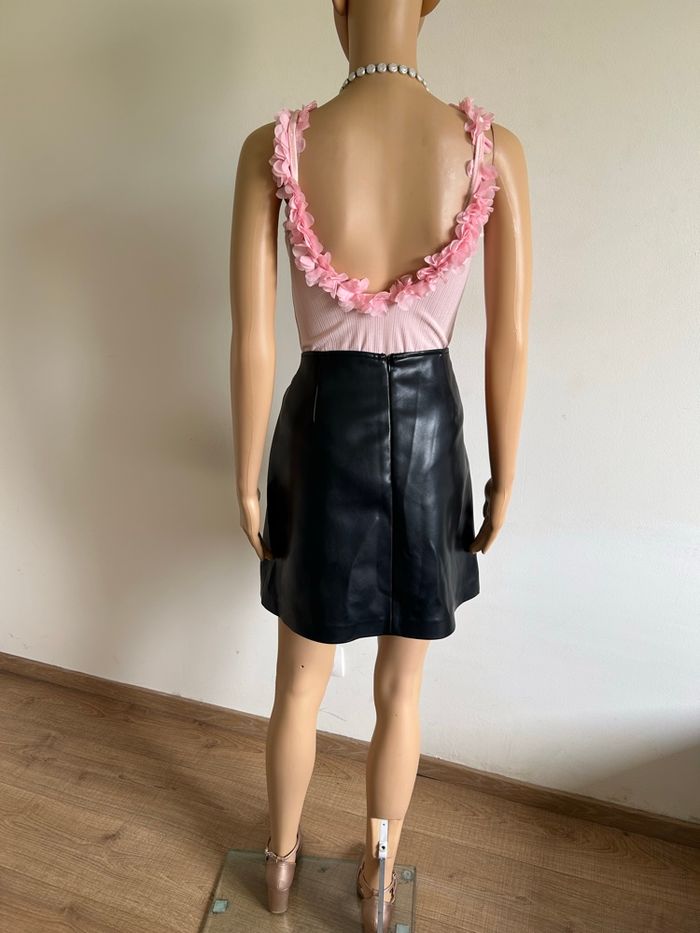Jupe noire en simili cuir Morgan taille 42 comme neuve - photo numéro 6