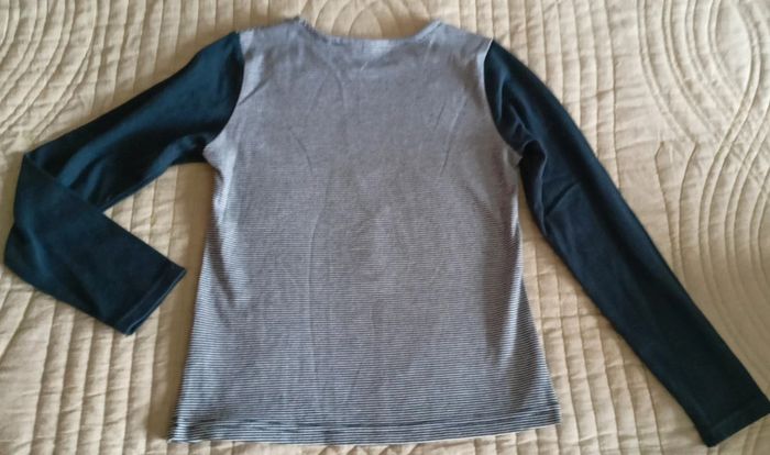 T-shirt manches longues marinière sequins 8 ans - photo numéro 3
