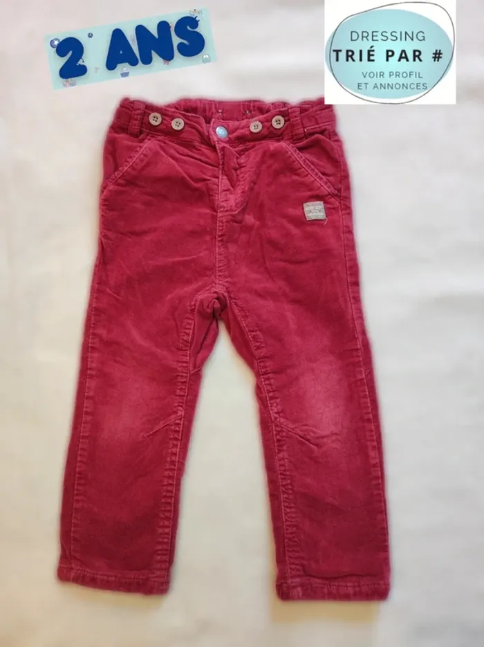 Pantalon Bordeaux velours ras 2 ans orchestra