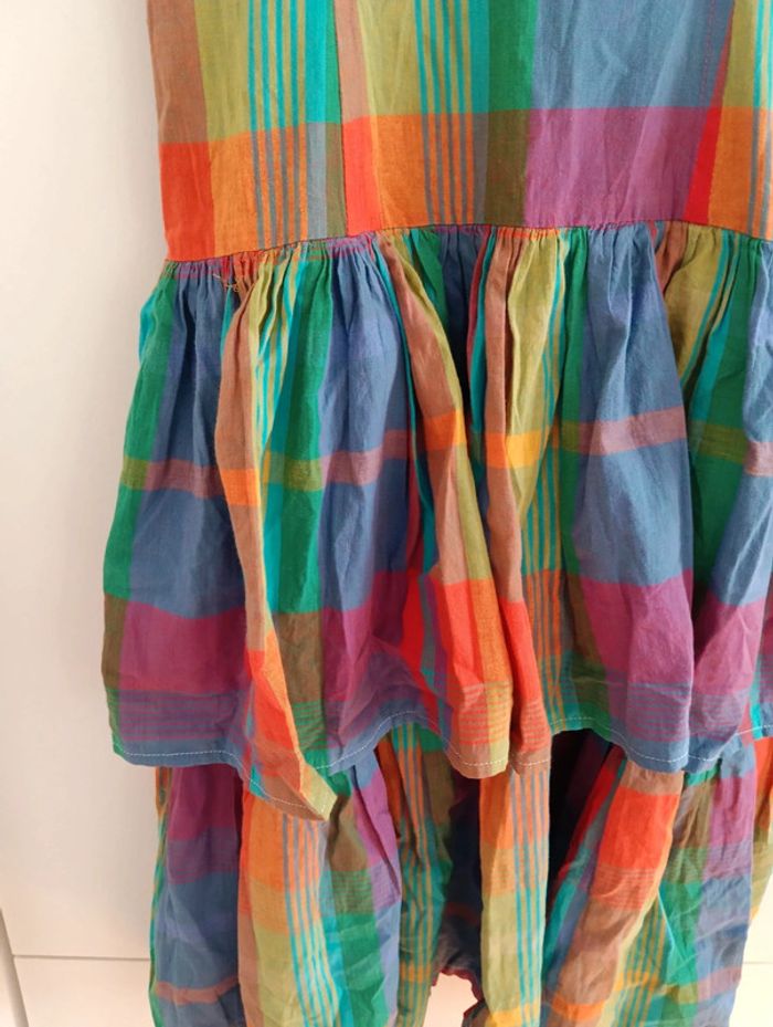 Robe vintage Multicolore coton carreaux madras - photo numéro 9