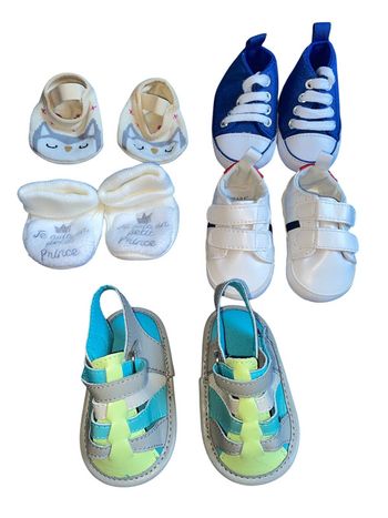 Lot chaussures chaussons bébé garçon 0/6 mois