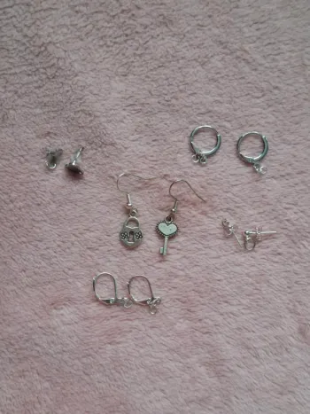 Boucles d'oreilles cadenas cœur clé