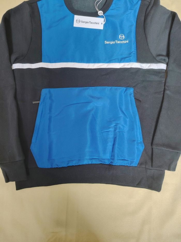 Sweat Sergio Tacchini - Neuf avec Étiquette - Bleu/Blanc/Noir - photo numéro 3