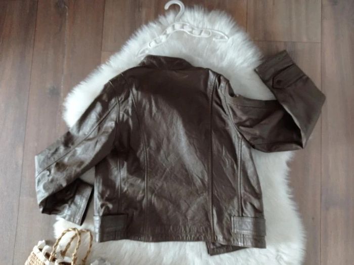 Ooxoo 💖 veste simili cuir girly 8 ans marron kaki - photo numéro 6