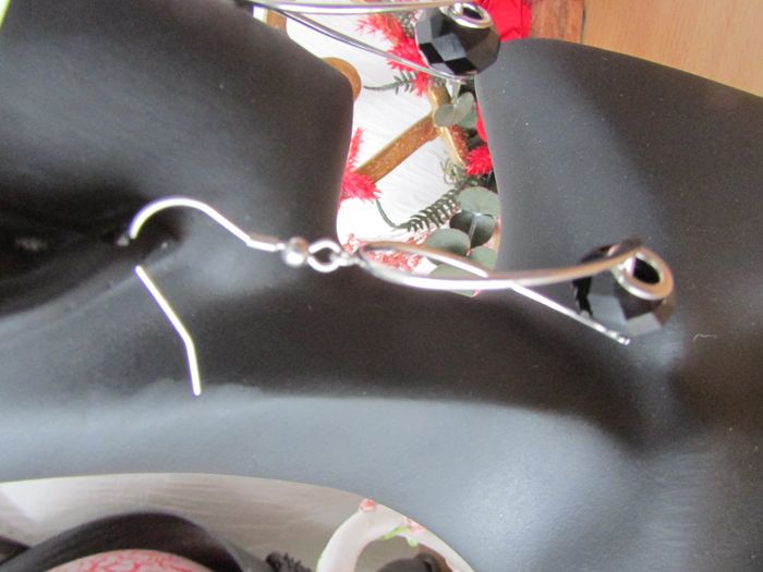 Boucles d'oreilles évolutives + perles cristal noir Zabok - photo numéro 2