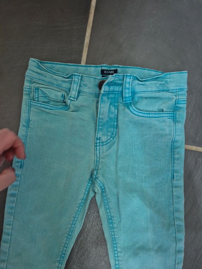 Pantalon jeans turquoise - photo numéro 2