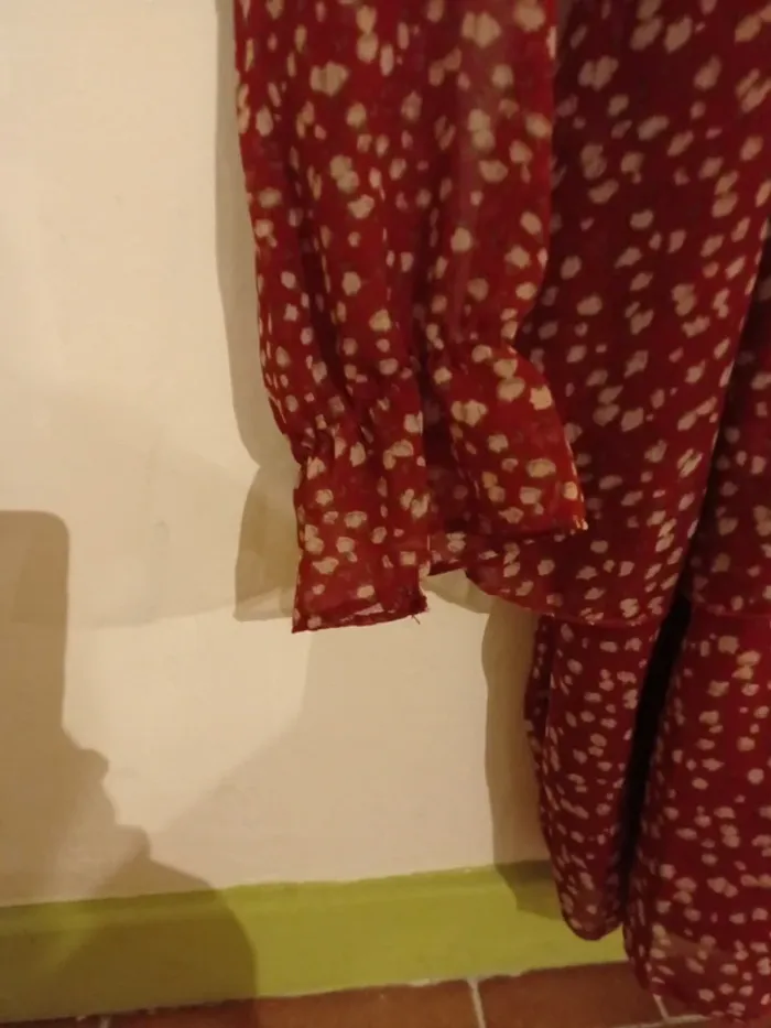 Robe bordeaux fleurie taille L - photo numéro 3
