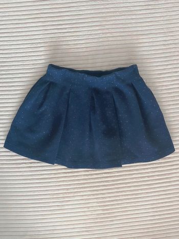 Jupe plissée bleu marine paillette or / Kiabi - 5ans / 108-113cm