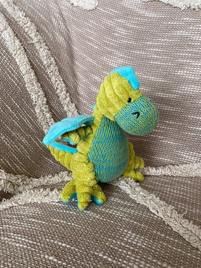 Peluche doudou 20cm Zara Home dragon vert et bleu très bon état - photo numéro 2
