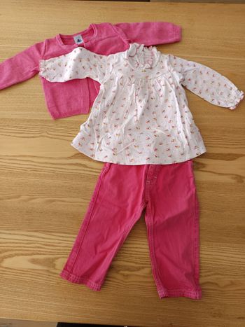 Tenue de printemps petit bateau 12mois/74cm 3 pièces 