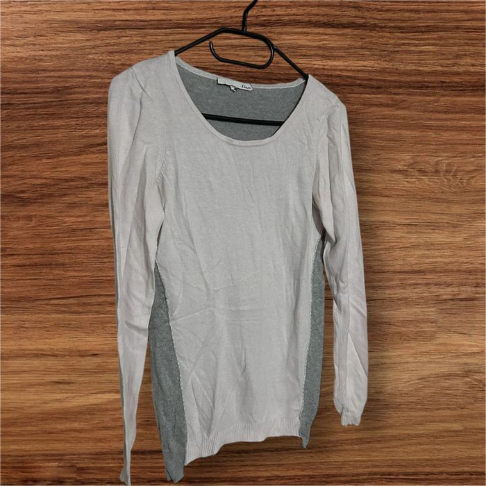 Pull gris/blanc - 36/S
