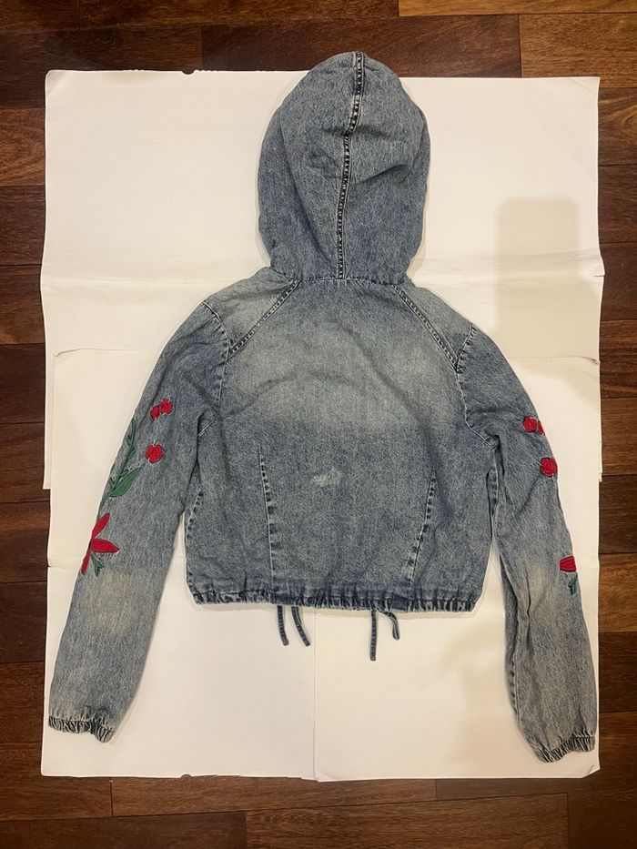 Veste en jean cropped resserrable moumoute perseption conception taille S/36 - photo numéro 3