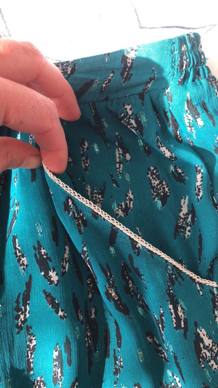 Sublime jupe Naf Naf verte et argentée taille 38 - photo numéro 7