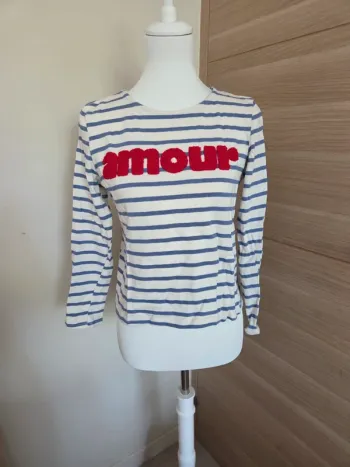 T-shirt marinière "Amour" taille M