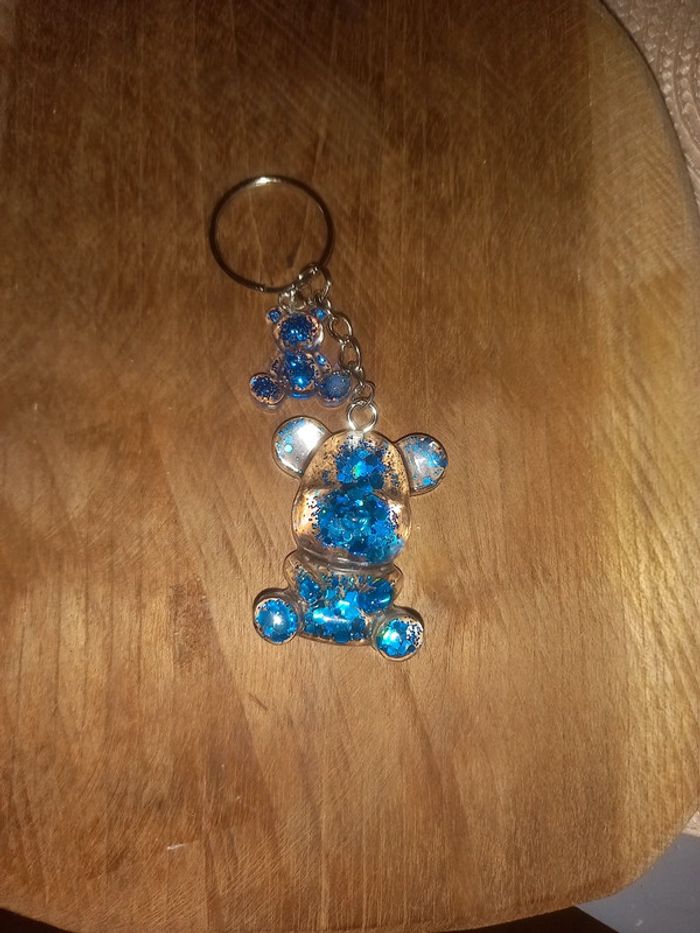 Porte clé ourson et son petit en résine epoxy