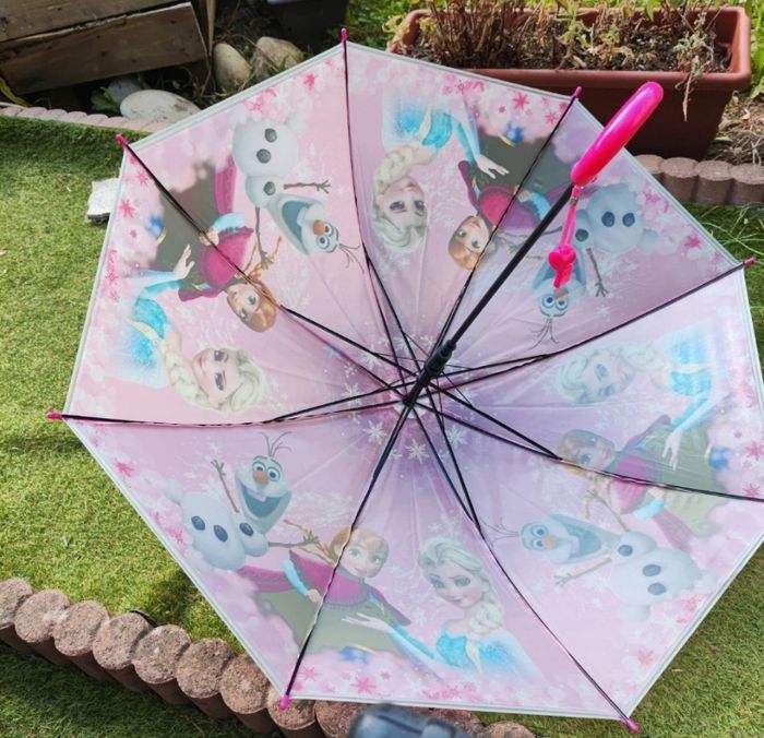 Parapluie reine des neiges rose pour enfant - photo numéro 6