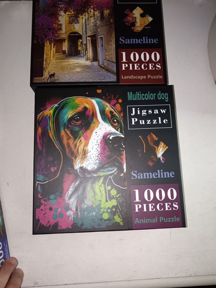 Lots 2 puzzles 1000 pieces chien paysage - photo numéro 3