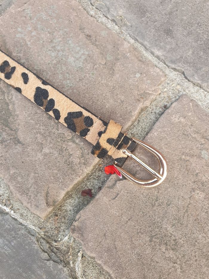 Ceinture fine motif léopard