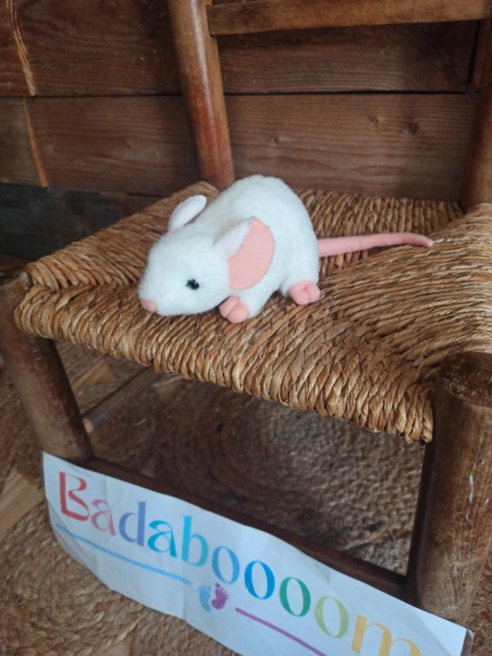 Peluche petite souris blanche tbe - photo numéro 2