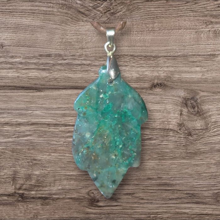 Pendentif chrysocolle pierre naturelle lithotherapie - photo numéro 5