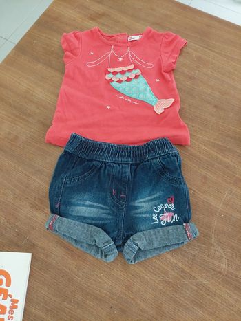 Tee shirt short fille 6mois