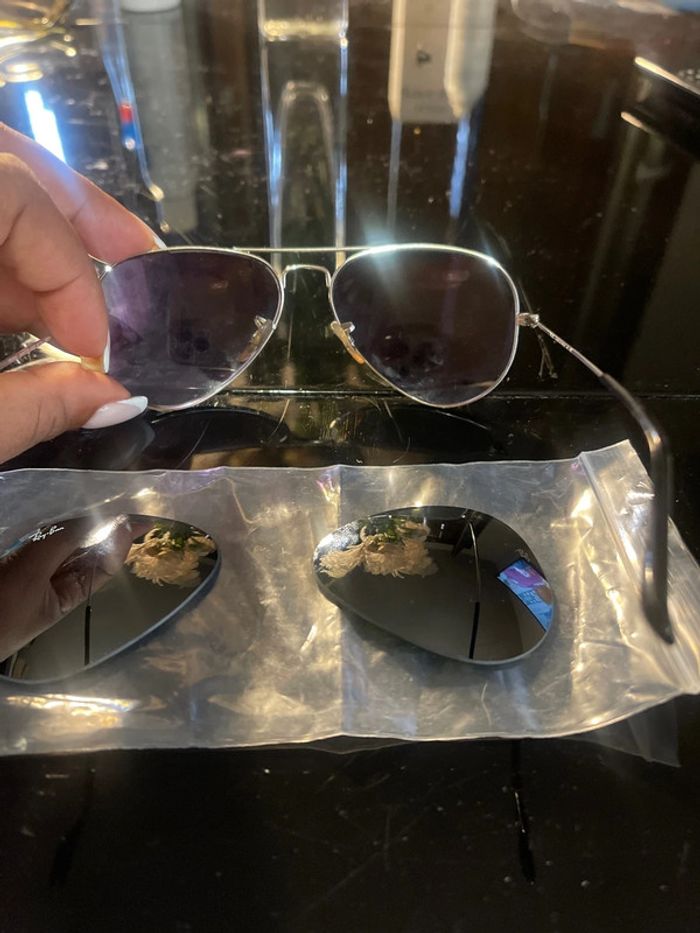 Ray ban argentées miroir aviator collector - photo numéro 3
