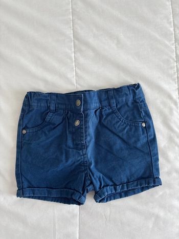 Short en jean bleu Verbaudet pour bébé fille