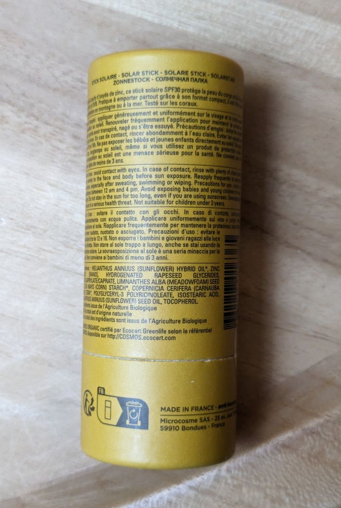 Avril stick solaire visage et corps SPF30 petit format 50g - photo numéro 2