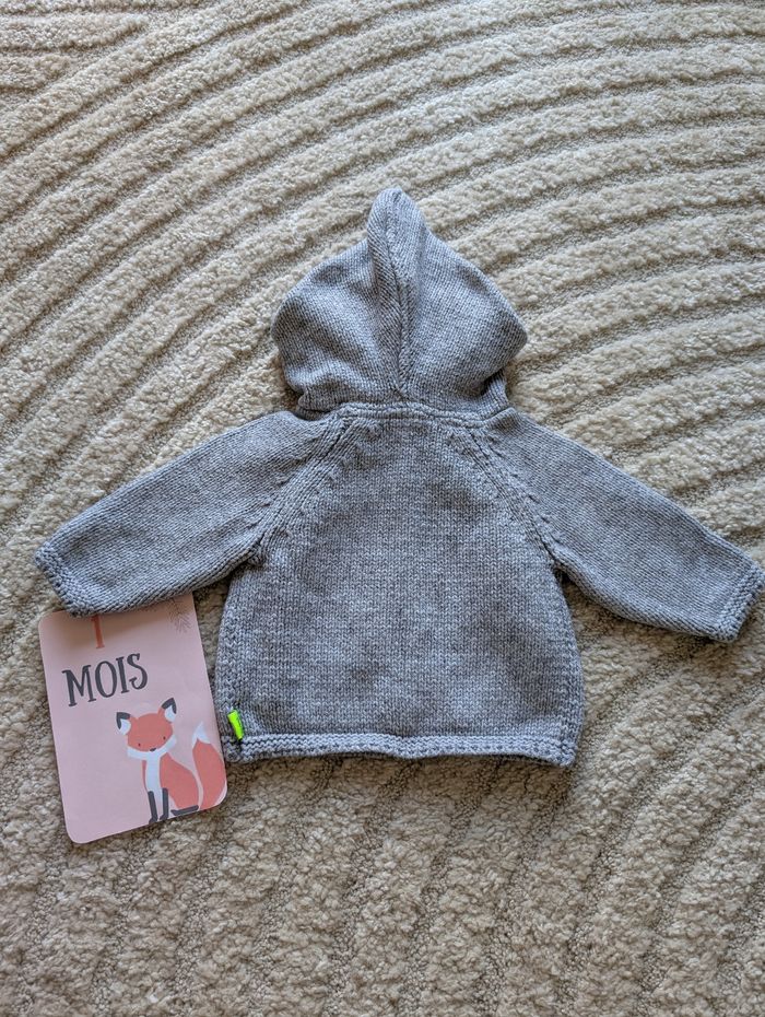 Ensemble gilet à capuche salopette et body, gris, bébé garçon, 1 mois, Du pareil au même - photo numéro 7