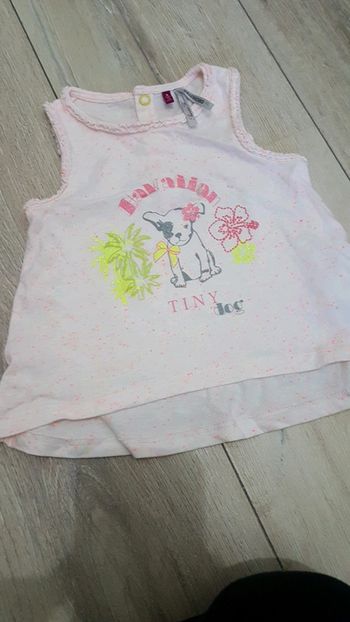 Débardeur top orchestra fluo chien hawaï 9 mois