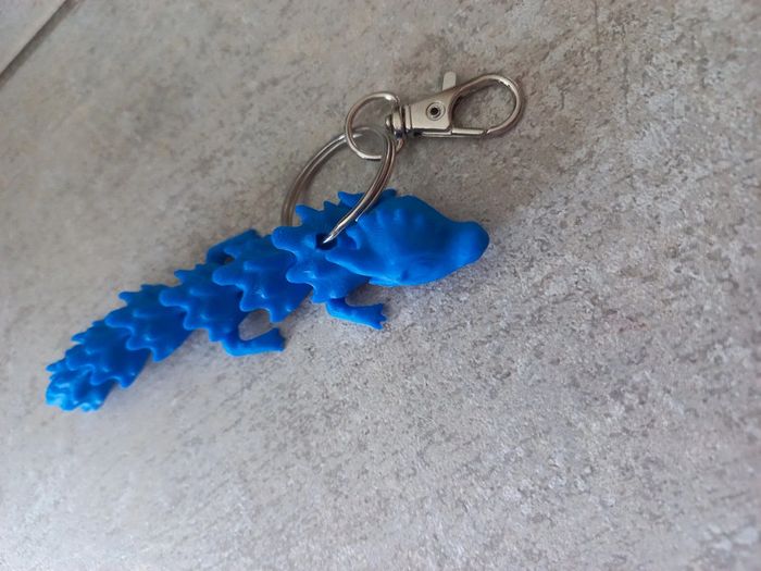 Porte clés dragon neuf bleu - photo numéro 2