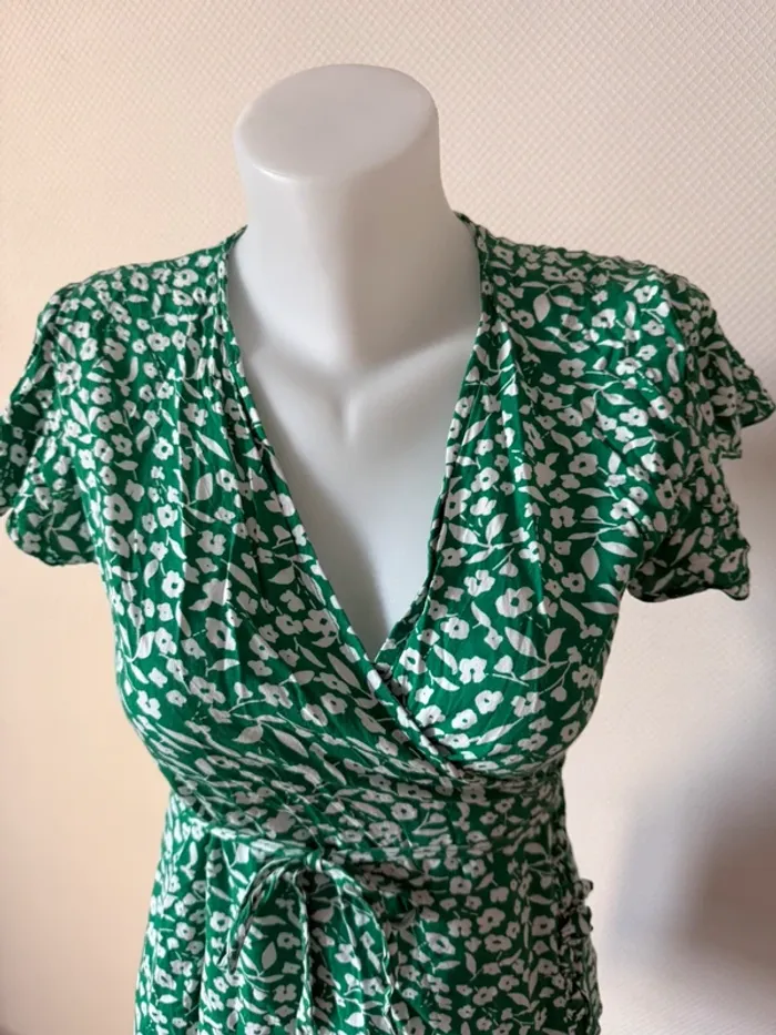Robe d’été en très bon état verte taille S flamantrose - photo numéro 3