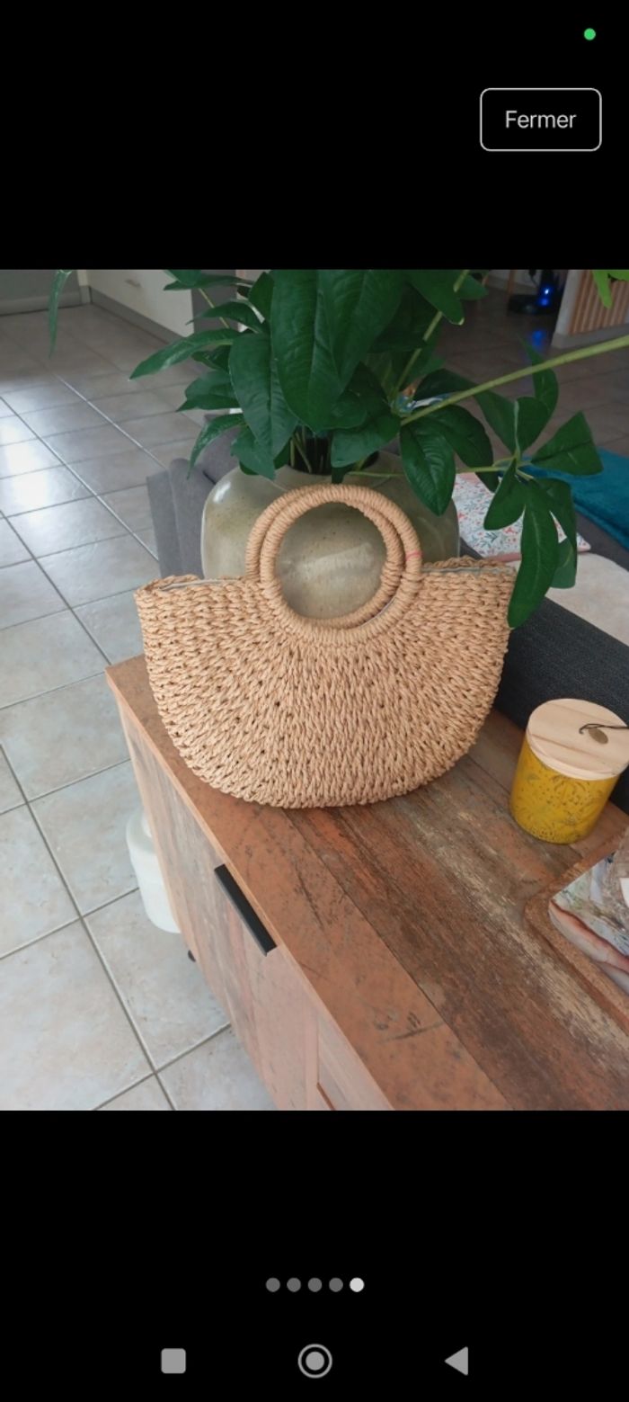 Sac panier en osier tressé fashion neuf - photo numéro 5