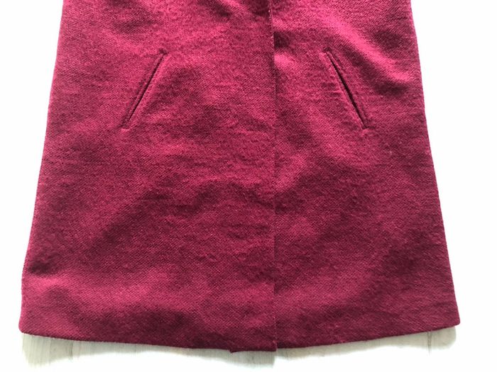 AN68- Manteau long bordeaux laine/polyester T 48 porté 7-8 fois - photo numéro 4