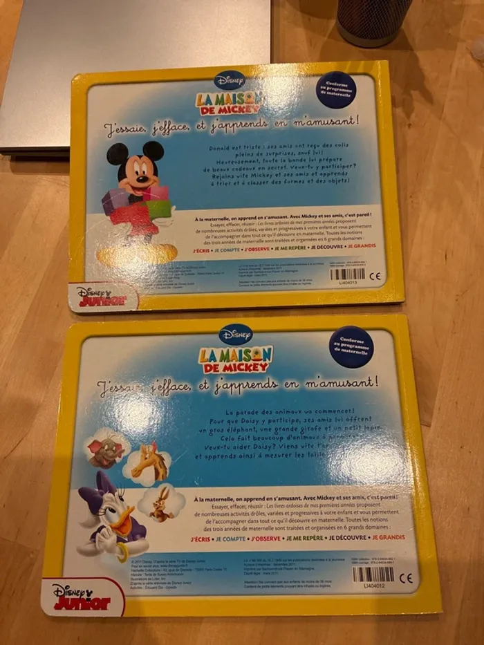 Lot de 2 livres ardoises Disney maternelle la maison de Mickey - photo numéro 2