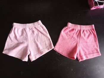 Lot de 2 shorts en coton bébé fille rose 6 mois, mi saison été