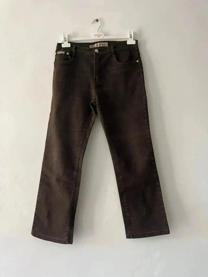 Pantalon jeans Marron - Taille M - photo numéro 2