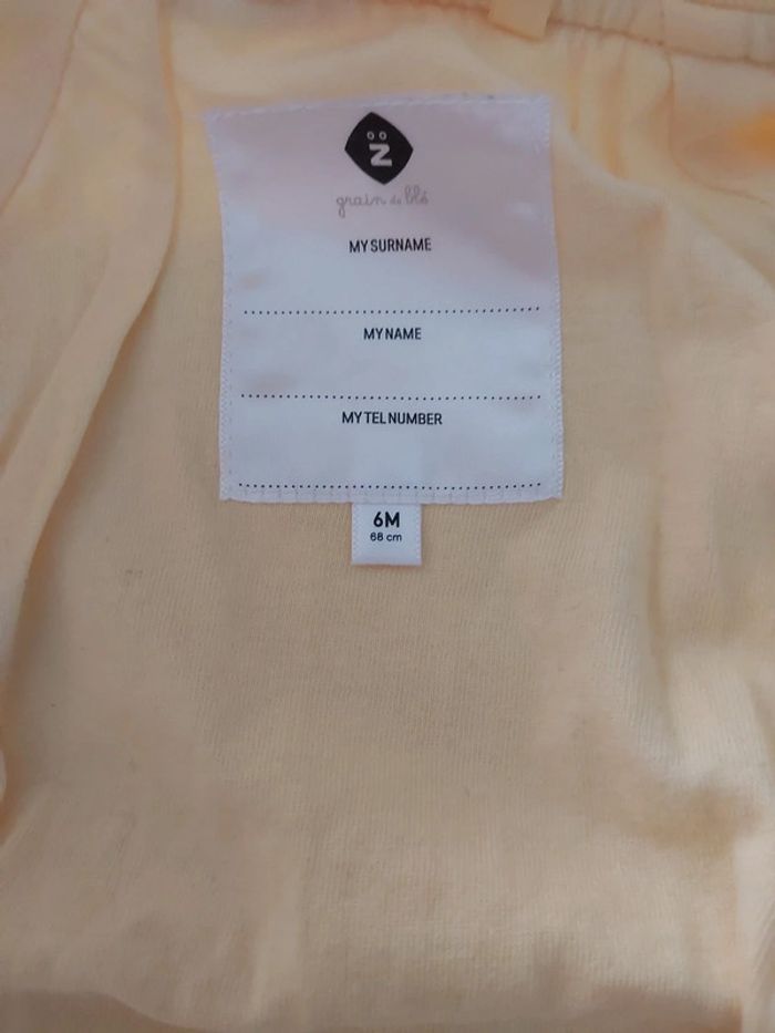 Veste jaune simili cuir taille 6 mois - photo numéro 3