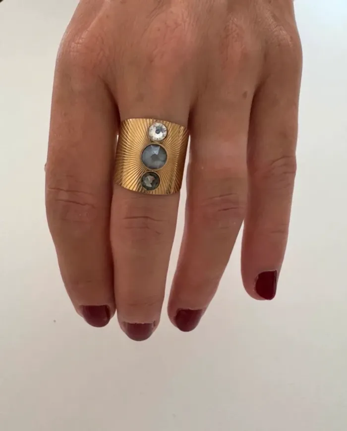 Bague Bohm dorée avec strass - photo numéro 3