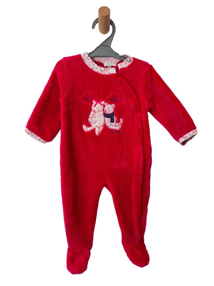 Pyjama chaud fuchsia en polaire douce - Absorba 6 mois (68cm)