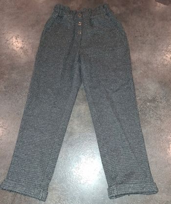 Pantalon gris texturé style waffle / thermique 