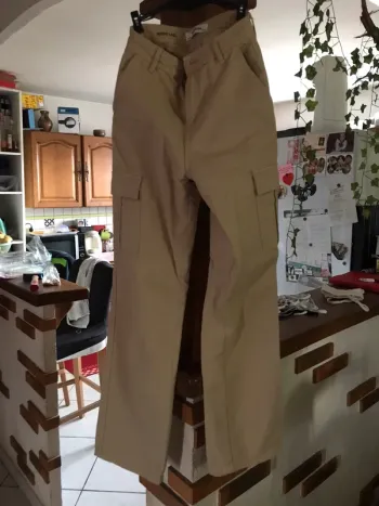 pantalon cargo beige fille xs